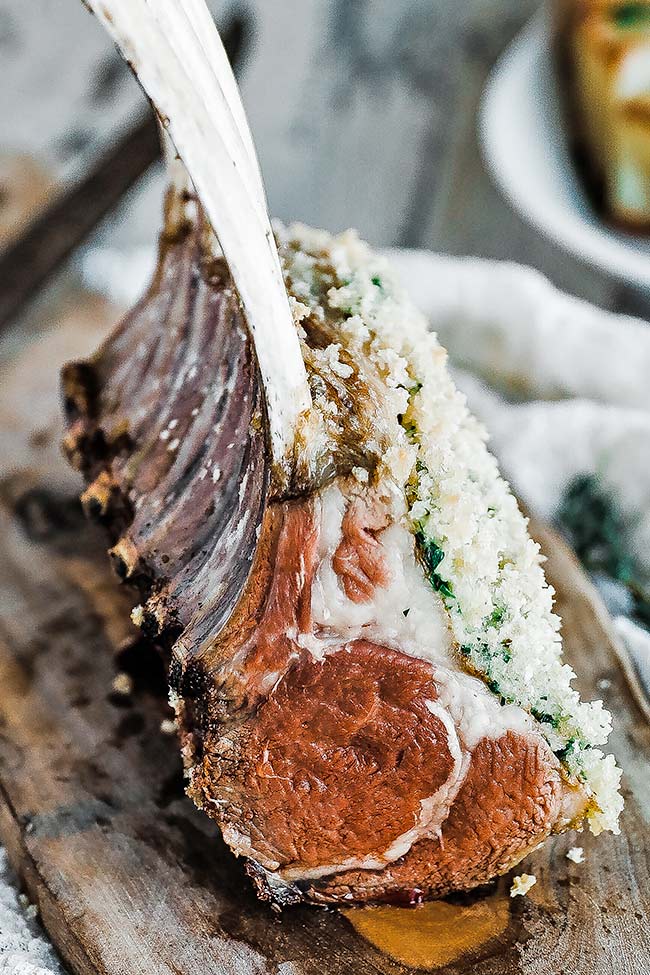 Garlic-Crusted Roast Rack of Lamb Recipe