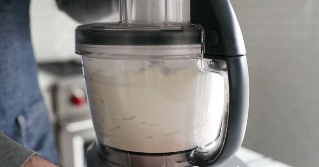 making a pie crust in a food processor