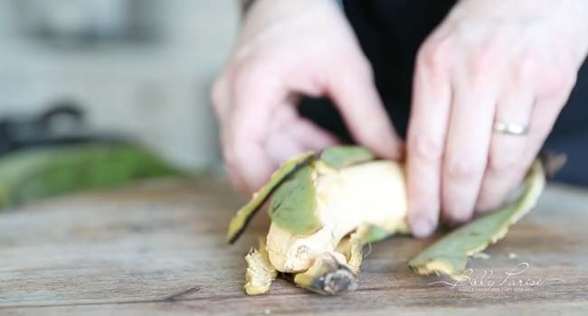 peeling plantains