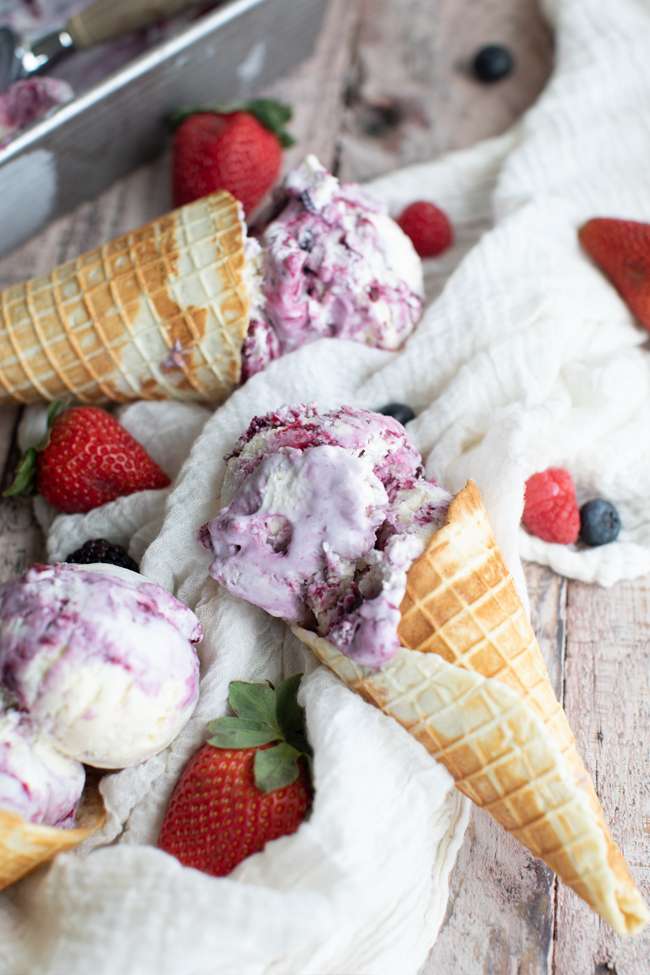 homemade berry ice cream