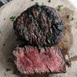 black and blue steak