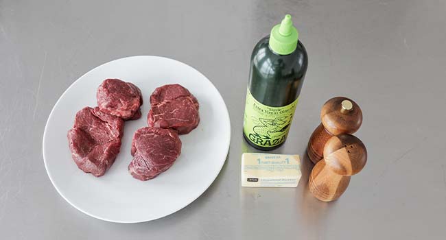 ingredients for a black and blue steak