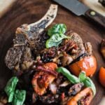 ribeye steak on a cutting board