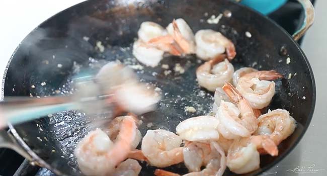 searing shrimp