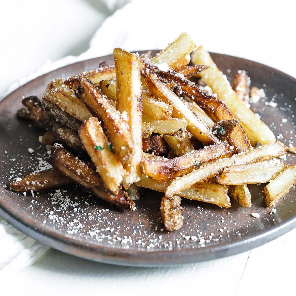 plate of parmesan truffle fries