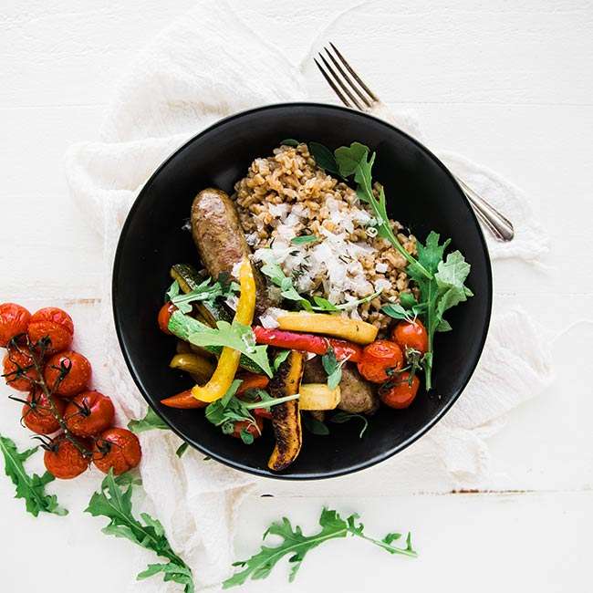 Farro Recipe with Italian Sausage and Peppers Chef Billy Parisi