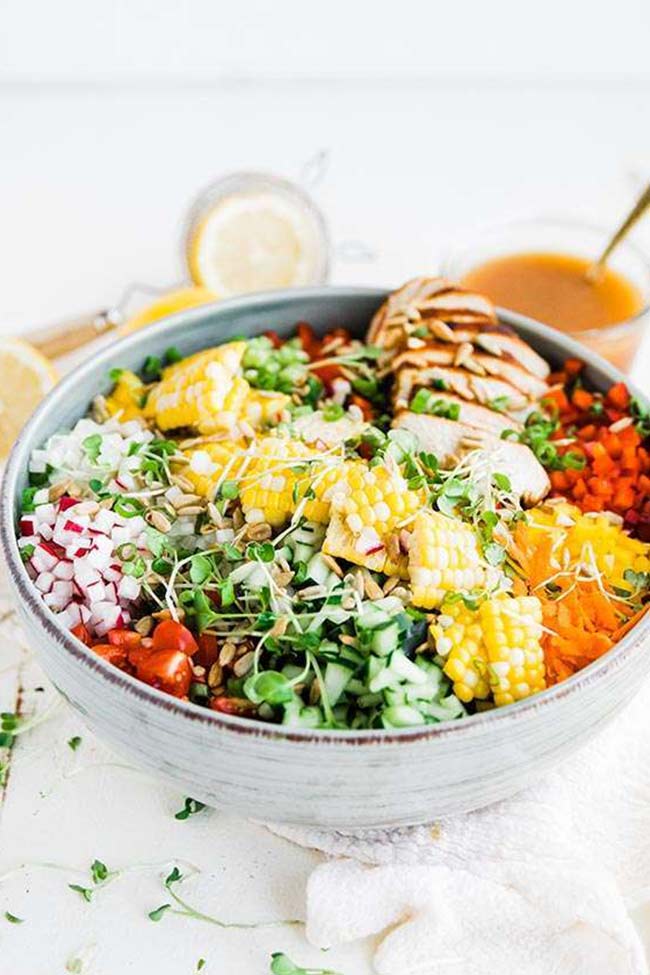 chopped salad in a bowl