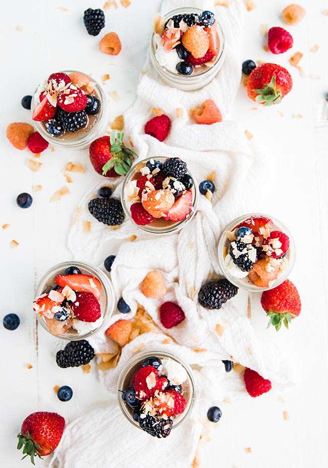 coconut panna cotta with fresh berries