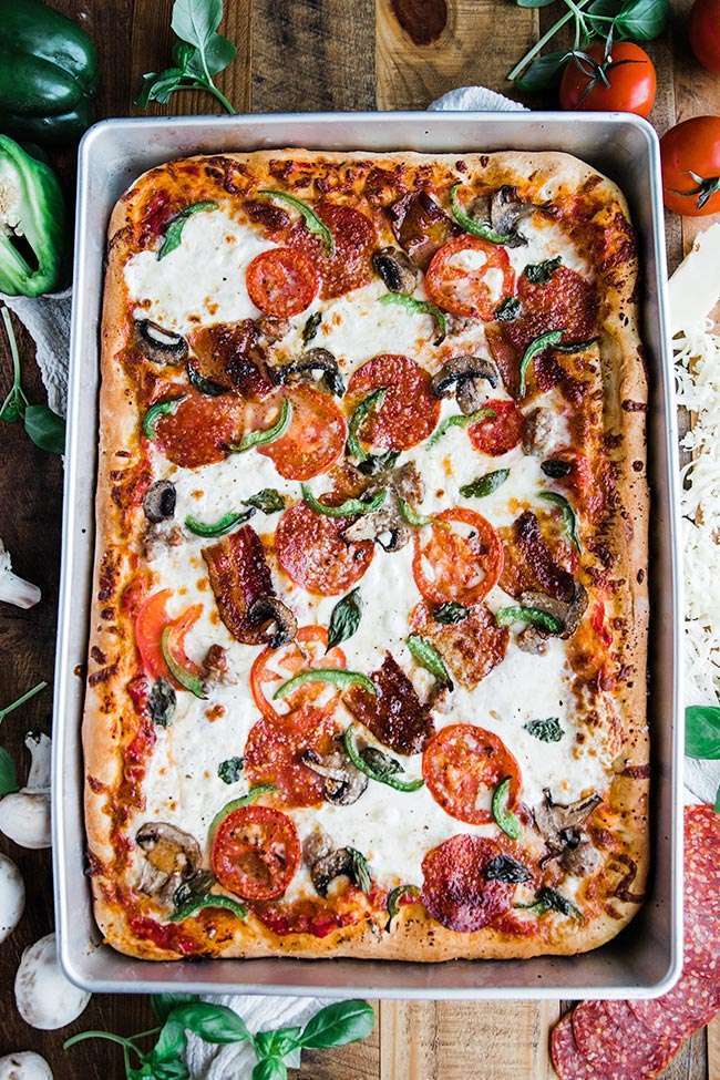 Sheet Pan Pizza Dough Recipe (for Easy Homemade Sicilian & Grandma