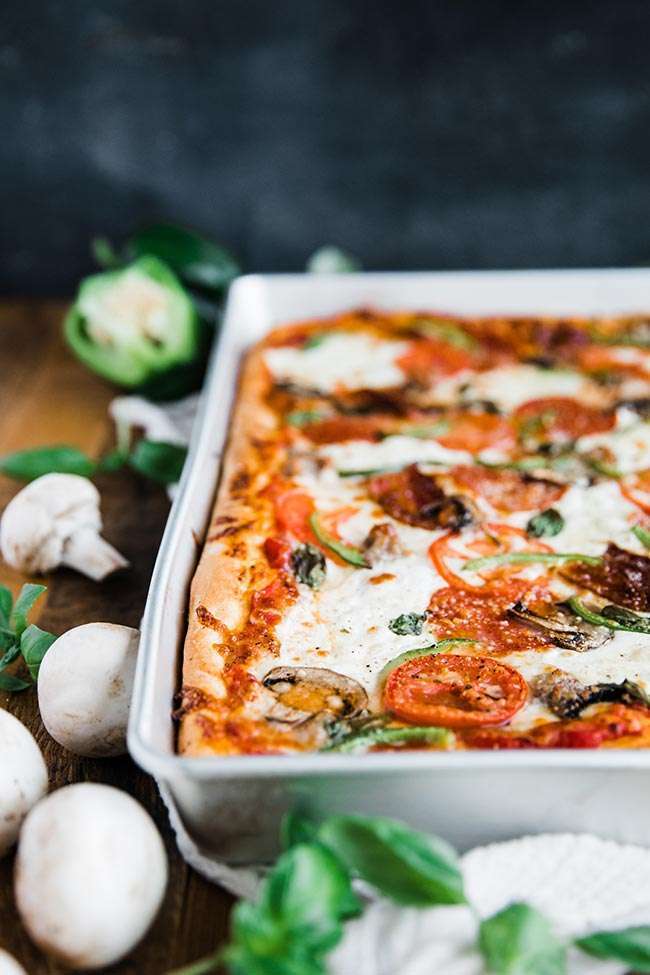 Double-stuffed Sheet-Pan Pizza Recipe by Tasty