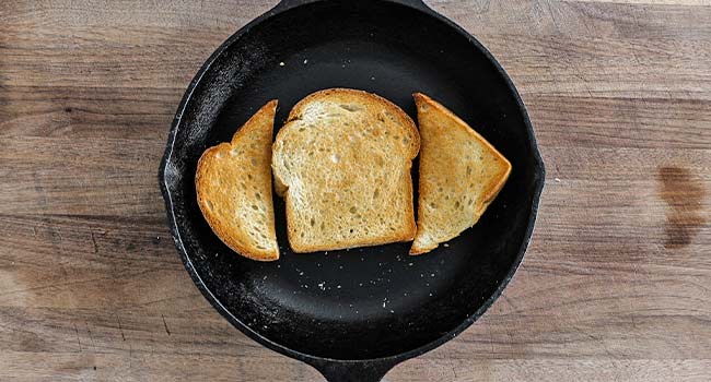 toasted bread in a pan