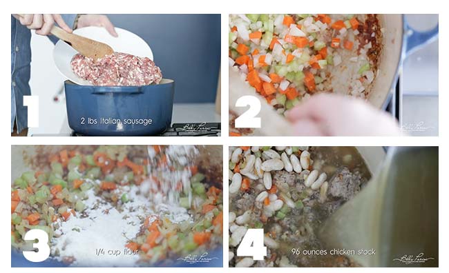 step by step process for making a zuppa toscana soup recipe