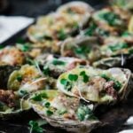 oysters Rockefeller on a platter