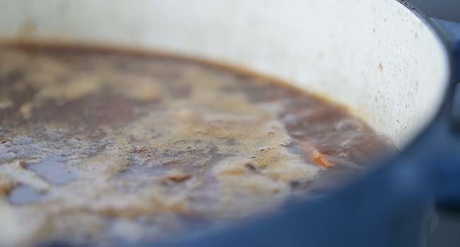 simmering beef stock