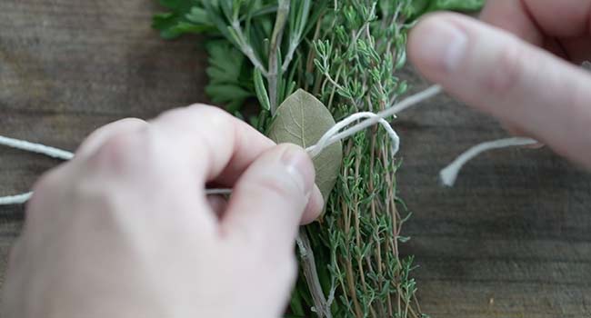 tying together herbs