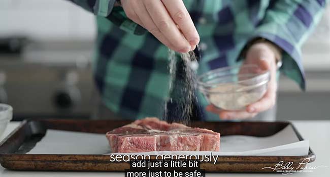 seasoning a steak