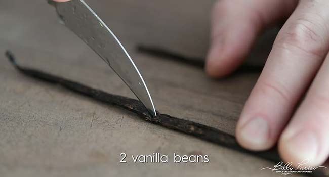 slicing a vanilla bean