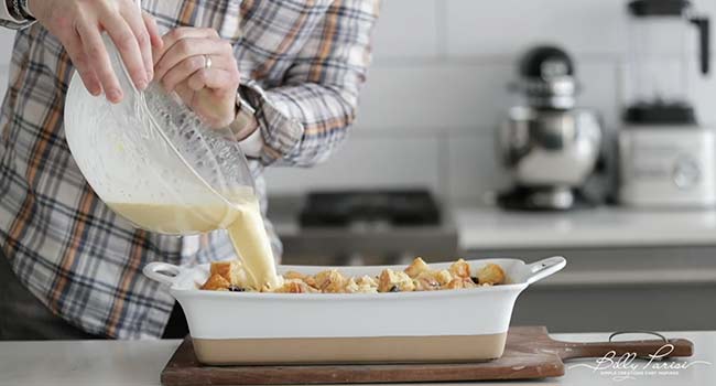 adding batter to croissants