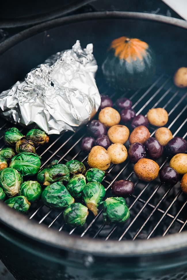 grilling vegetables for a crudite platter