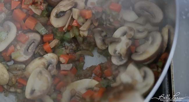sauteed mushrooms and vegetables