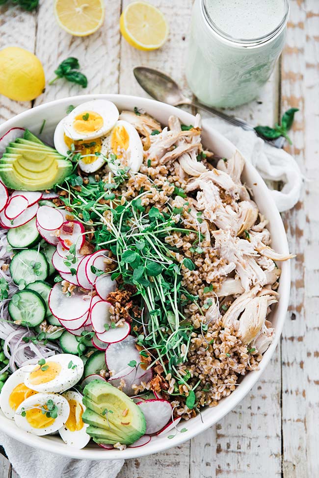 green goddess salad in a bowl