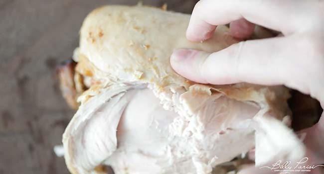 removing chicken meat