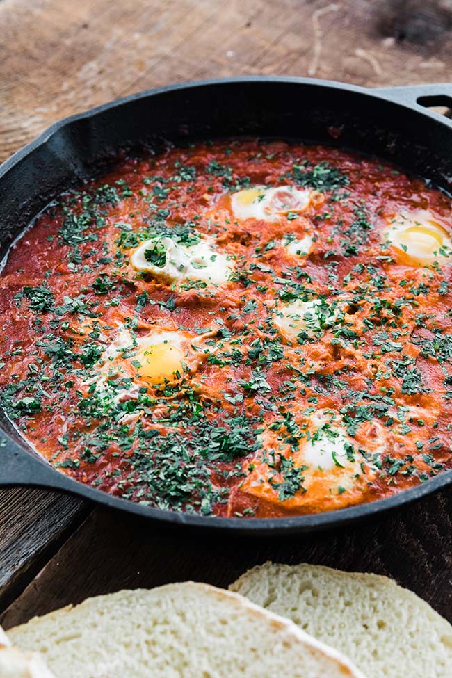 shakshuka in a skillet