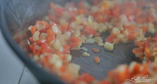 sautéing peppers and onions