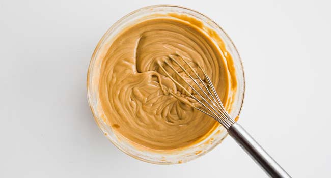 peanut butter sauce in a bowl