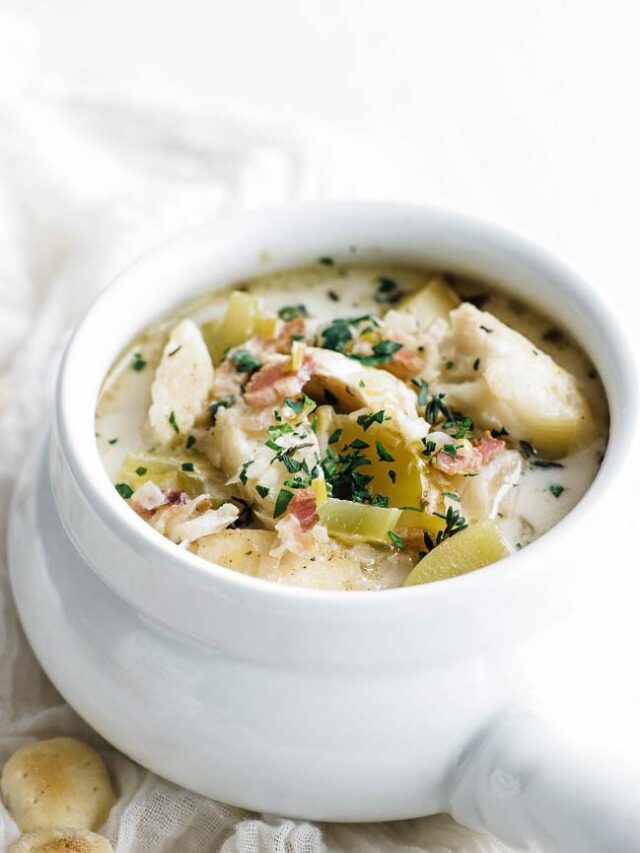 bowl of fish chowder