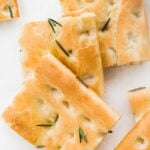 sliced focaccia bread