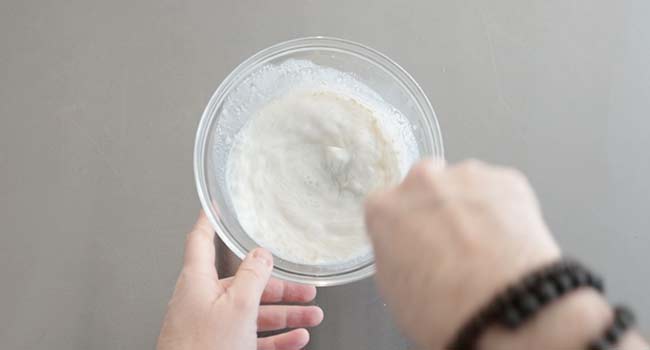 mixing flour and sugar