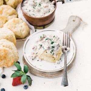 Homemade Buttermilk Biscuits Recipe and Country Sausage Gravy