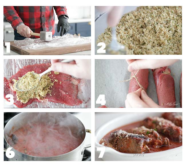 step by step procedures for making braciole