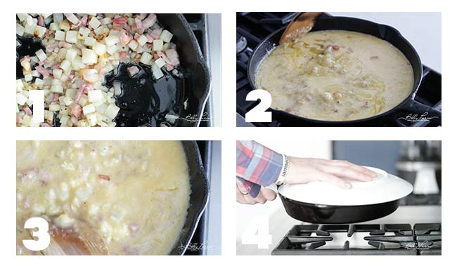 step by step procedures for making a frittata