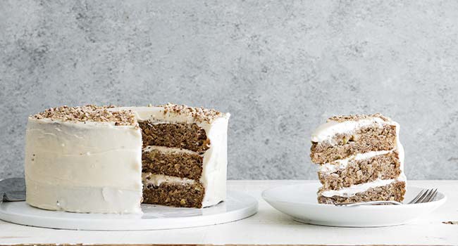 hummingbird cake sliced and served