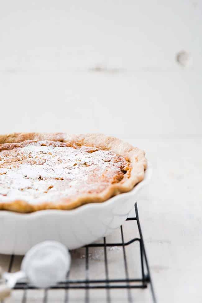 cooling pie on a wire rack