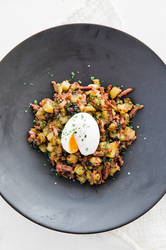 corned beef hash on a plate