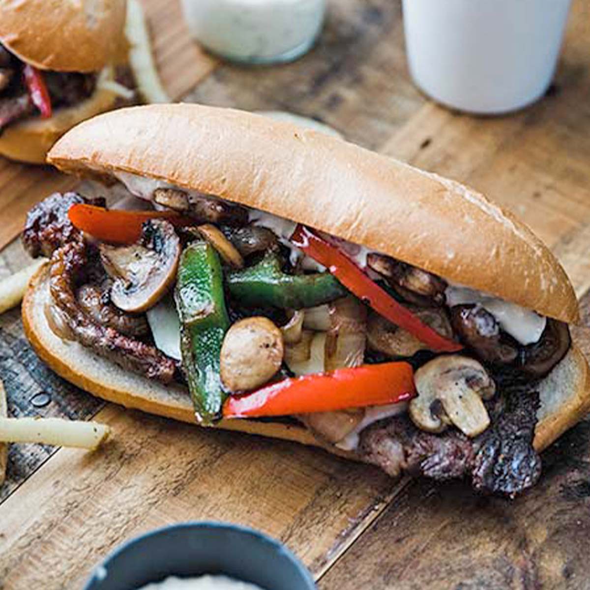 Easy Dinner: Grilled Flank Steak Sandwiches (& White Cheddar Spread!)