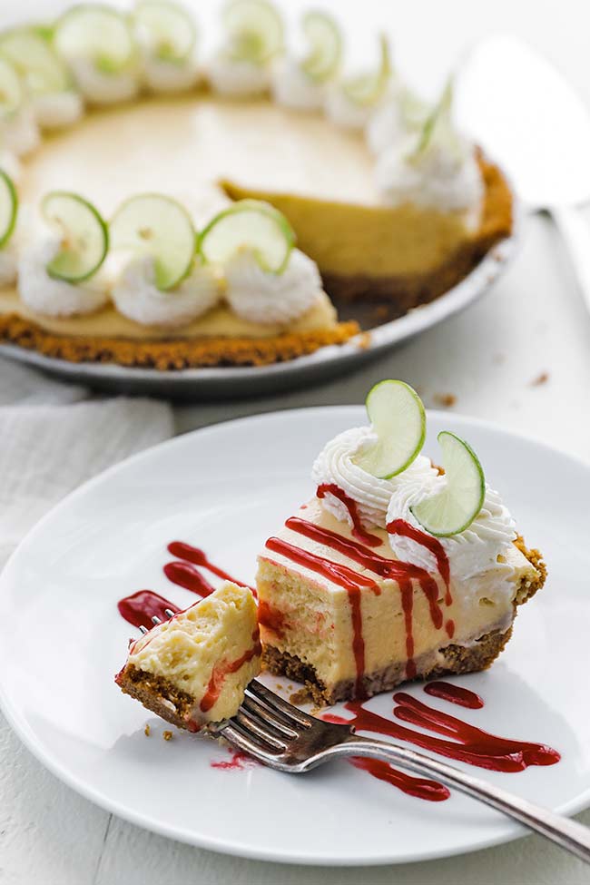 key lime pie slice with whipped cream