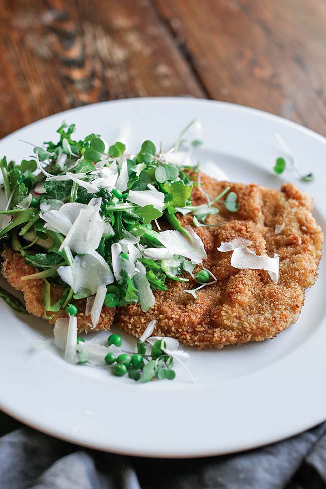 pork milanese on a plate