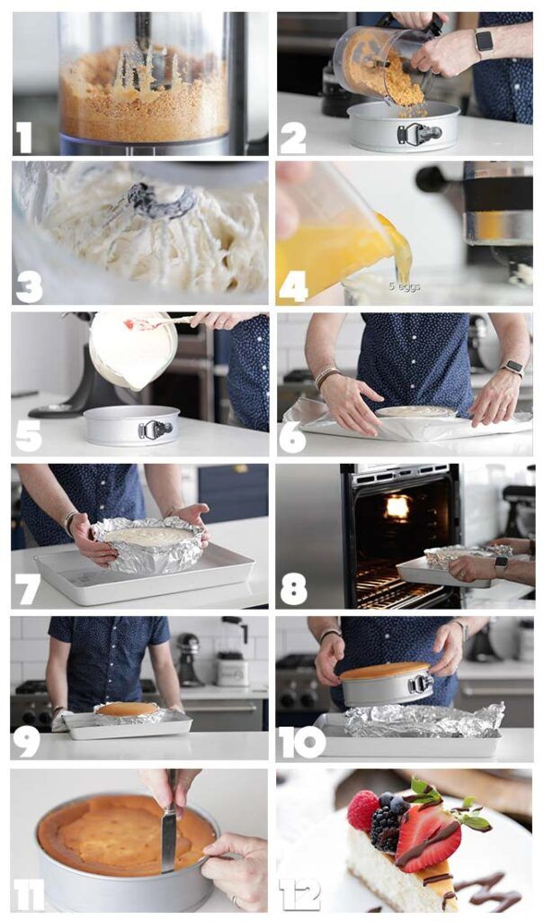 step by step procedures to make cheesecake