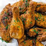 fried chicken on a cutting board