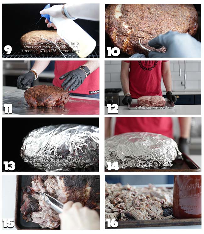 smoked pull pork recipe procedures 9-16