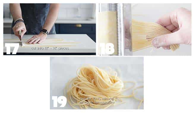 forming pasta dough in step by step procedures