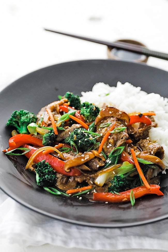 beef stir fry with rice
