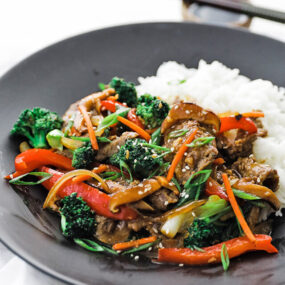 beef stir fry with rice