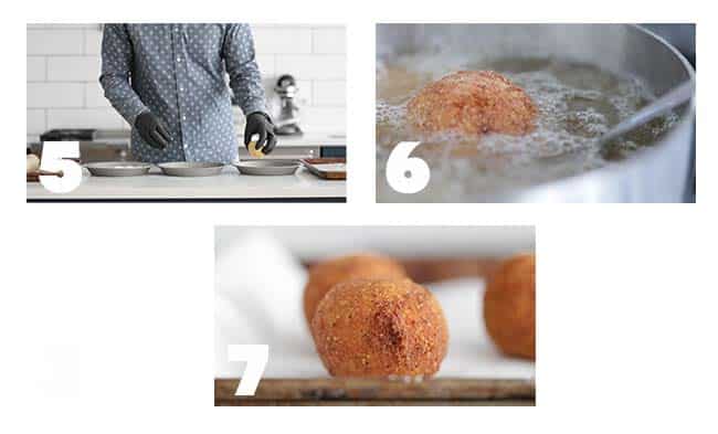 step by step procedures for frying arancini balls