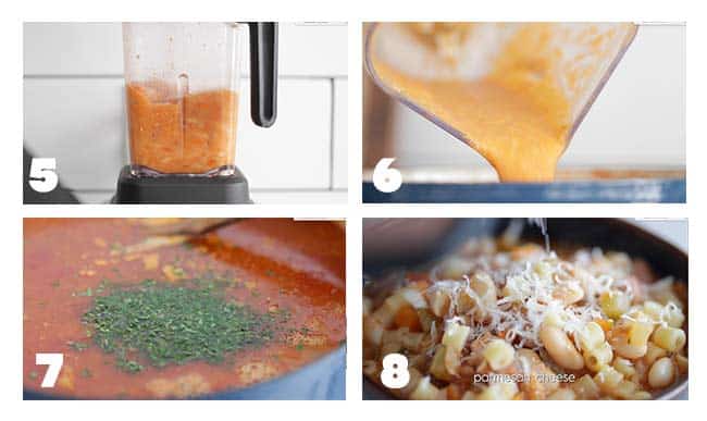 step by step procedures for serving a pasta fagioli