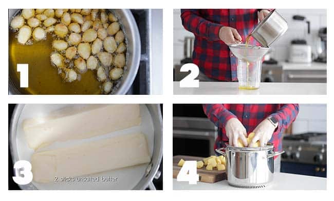 step by step process for making roasted garlic for mashed potatoes